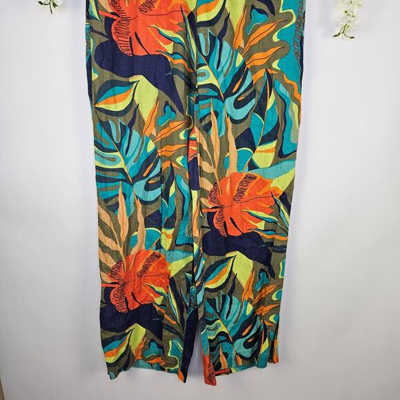 Soft Surroundings Aliso Point Tropical Linen Pants Hawaiian Beachy Size Large - Picture 6 of 12